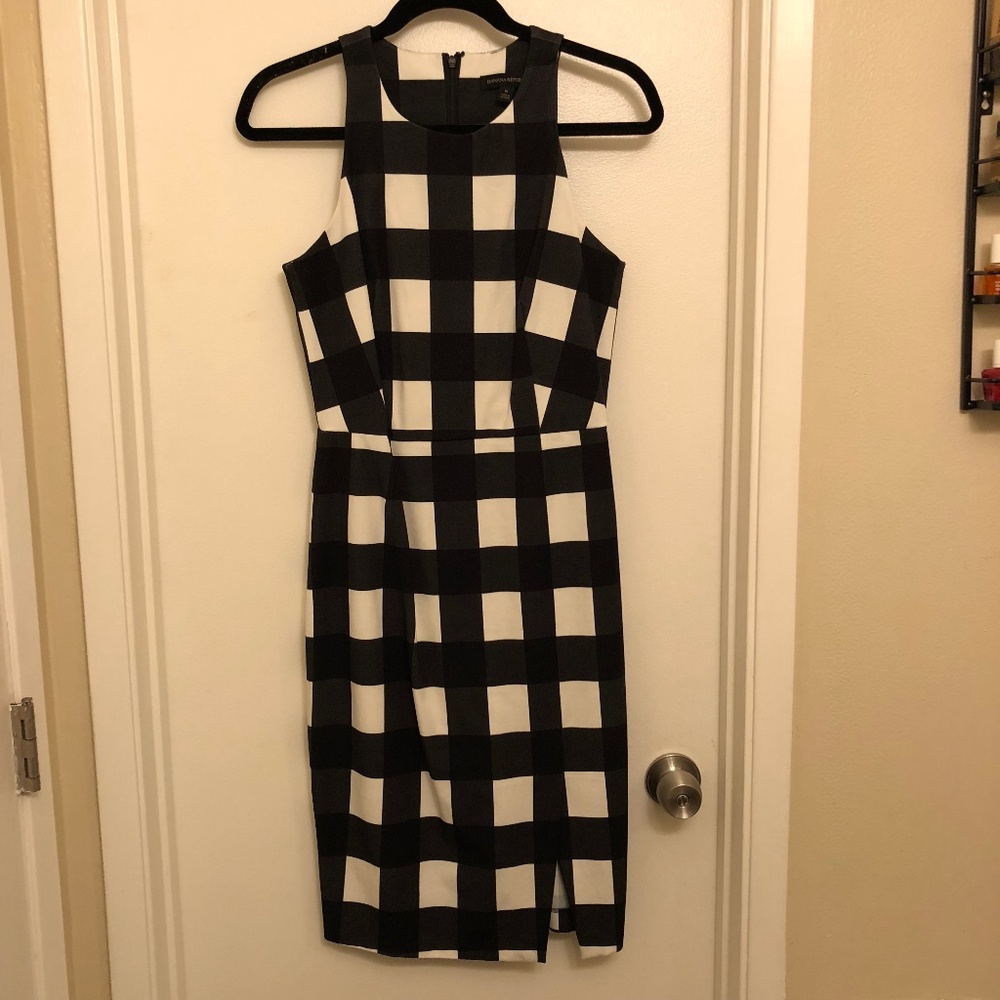 Banana Republic Gingham Print Bi-Stretch Dress